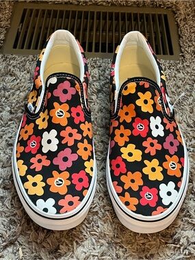 NEW VANS Flower Power Project-X Thick Canvas Slip-on Shoes Mn's 10.5 / Wm's 12